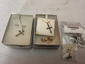 lot 300D image: Vintage and Antique Cross Necklaces with Earrings