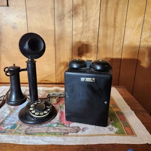 lot 323 image: Western Electric Candlestick Phone with Ring Box