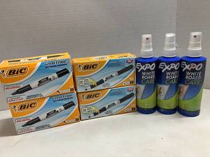 Dry Erase Markers and Whiteboard Cleaner