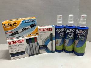 Dry Erase Markers and Whiteboard Cleaner
