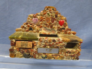 Polished Stone Smoking Center Fireplace