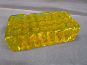 Vaseline Glass Flower Frog