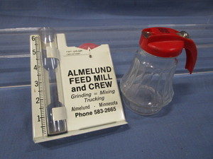Almelund Feed Mill Rain Gauge & Syrup