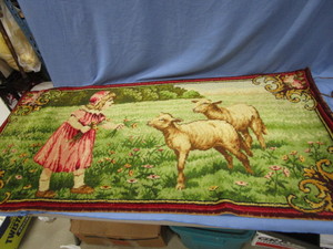Antique Rug, Girl with Sheep