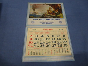 1st State Bank Of Stacy 1949 Calendar