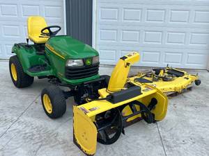 lot 2 image: John Deere X585 4x4 - Snowblower, Mower Deck