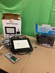 FTL 50W LED Flood Light RGB & Lincoln 12 Volt Battery Charger