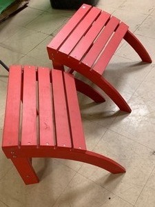2 Adirondack Wooden Ottomans