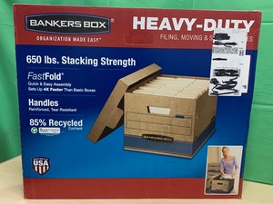 Bankers Box Heavy Duty Storage Boxes, 10 x 12 x 15 10 Pack, Kraft Brown