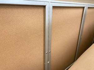 4 foot tall by 8 feet long Glass Encased Bulletin Cork Board