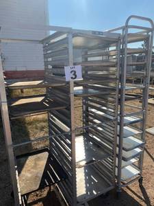 lot 3 image: 3 Bakery Racks, wMisc Pans