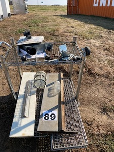 lot 89 image: Steel Cart & Ceiling Exhaust Fan