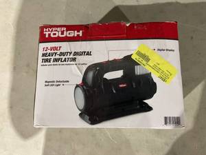 lot 302 image: Hyper Tough DC 12V Heavy Duty Direct Drive Digital Tire Inflator with Detachable LED Light