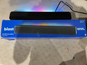 lot 328 image: Blast Onn. 2.0 LED Soundbar with 2 Speakers