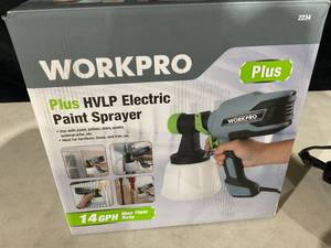 lot 332 image: WorkPro Plus 14GPH Electric Paint Sprayer, 120 Volt, Model 2234