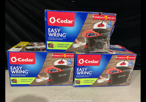 lot 298 image: LOT OF 3 O-Cedar EasyWring Spin Mop & Bucket System