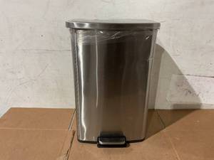 lot 268 image: Better Homes & Gardens 13.2 Gallon Rectangular Stainless Steel Trash Can, Kitchen Step Trash Can