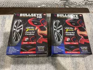 lot 121 image: LOT OF 3 As Seen On TV Bullseye Pro 12V Portable and Rechargeable Tire Inflator