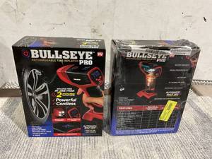 lot 123 image: LOT OF 3 As Seen On TV Bullseye Pro 12V Portable and Rechargeable Tire Inflator
