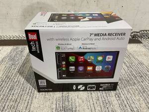 lot 128 image: Dual Electronics XDCPA73W 7, Car Stereo, Double DIN Wireless Apple CarPlay, Android