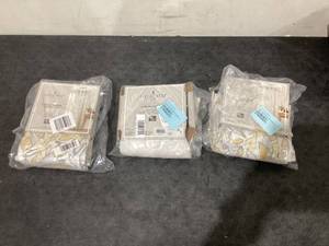 lot 553 image: LOT OF 3 Fieldcrest Sheer Grommet Panel Curtains