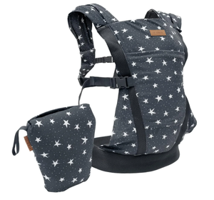 lot 176 image: JJ Cole Luma Packable Carrier 4 -Position Baby Carrier - Compact Travel Bag Starlight - 8 to 35 lbs