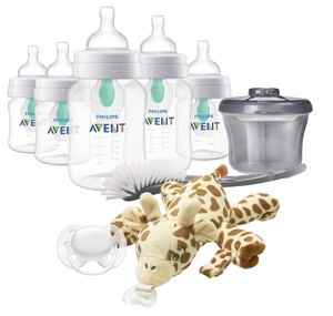 lot 187 image: Philips AVENT Anti-Colic Baby Bottle with AirFree Vent Newborn Gift Set with Snuggle