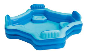 lot 316 image: Bluescape Blue Deluxe Comfort Inflatable Family Swimming Pool, 4 Seats, Square, Age 6 & up