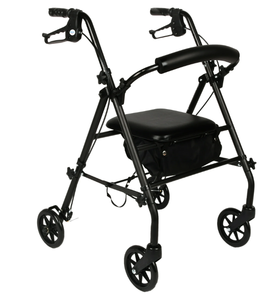 lot 377 image: Equate Rolling Walker for Seniors, Rollator with Seat and Wheels, Black, 350 lb Capacity