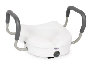 lot 383 image: Equate Raised Toilet Seat With Handles, 5 Seat Riser with Arms, Fits Most Toilets, 350 lb Capacity