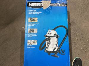 lot 339 image: HART 6 Gallon 5 Peak HP Stainless Steel WetDry Vacuum, VOC608S 3702