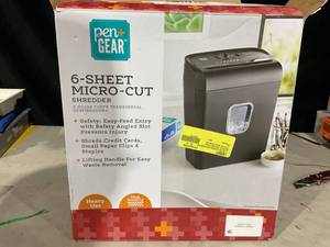 lot 345 image: PenGear 6-Sheet Micro-cut PaperCredit Card Shredder with 3.4 Gallon Bin