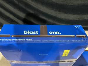 lot 353 image: Blast Onn. 5.1 Ultra-Slim Surround Soundbar System with Dolby Atmos, Wireless Subwoofer and Wireless Satellite Speakers