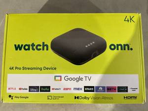 lot 355 image: Watch Onn. Google TV 4K Pro Streaming Device, 4K UHD resolution, Dolby Vision & Dolby ATMOS