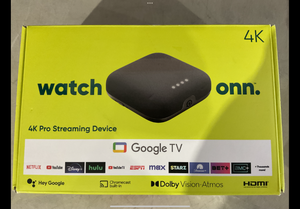 lot 357 image: Watch Onn. Google TV 4K Pro Streaming Device, 4K UHD resolution, Dolby Vision & Dolby ATMOS