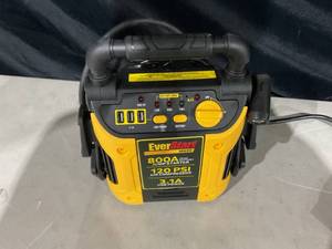 lot 367 image: EverStart Maxx 800 Peak Amp Jump Starter w 120 PSI Compressor, pivoting LED light, 3X USB ports