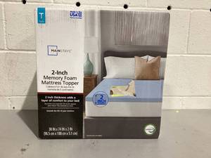 lot 459 image: Mainstays 2 Memory Foam Mattress Topper, Twin