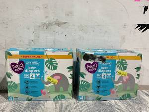 lot 183 image: LOT OF 2 Parents Choice Diapers, Size 4, 180 Diapers