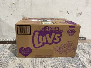 lot 190 image: Luvs Diapers Size 4, 198 Count