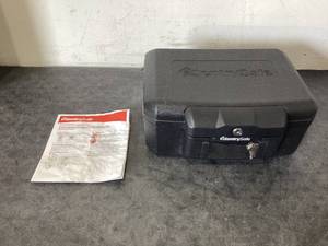 lot 604 image: SentrySafe 1200 Fireproof Box with Lock & Carry Handle