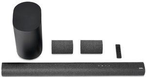 lot 77 image: onn. 5.1.2 Surround Soundbar with Dolby Atmos,Wireless Subwoofer and True Wireless Satellite Speakers, 42