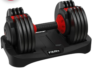 lot 78 image: FitRx SmartBell, 25lbs. Quick-Select 9 in 1 Adjustable Dumbbell for Home Gym, 5-25lbs. Weight in 2.5lbs Increments