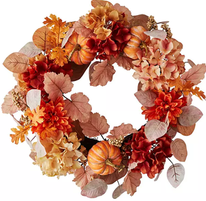 lot 106 image: Members Mark 26 Harvest Wreath, DahliaPumpkin