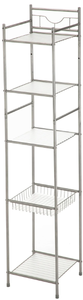 lot 162 image: Mainstays 5-Shelf Steel Storage Shelf Unit, Satin Nickel Finish
