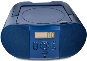 lot 164 image: onn. Portable CD Boombox with Digital FM Radio, Navy