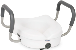 lot 219 image: Equate Raised Toilet Seat With Handles, 5 Seat Riser with Arms, Fits Most Toilets, 350 lb Capacity