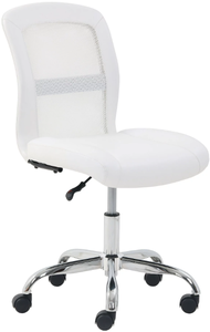 lot 431 image: Mainstays Mid-Back, Vinyl Mesh Task Office Chair, White