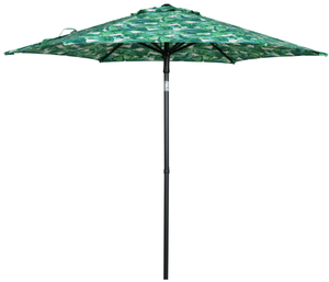 lot 432 image: Mainstays 7.5ft Palm Round Outdoor Tilting Market Patio Umbrella with Push-up Function