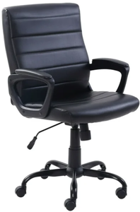 lot 457 image: Mainstays Bonded Leather Mid-Back Managers Office Chair, Black