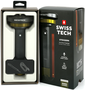 lot 464 image: Swiss Tech Steigern 2000 Lumen LED Rechargeable Flashlight, IPX7 Waterproof, Digital Focusing